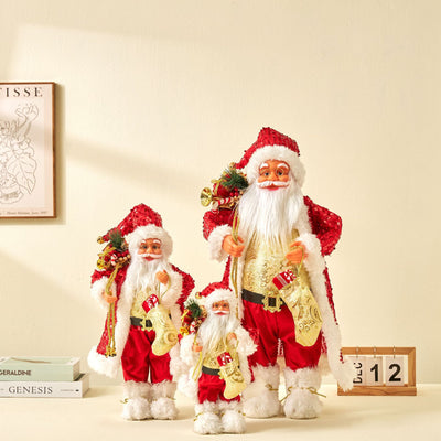 Muñeco Papá Noel con Lentes Lentejuelas Rojo Decorativo