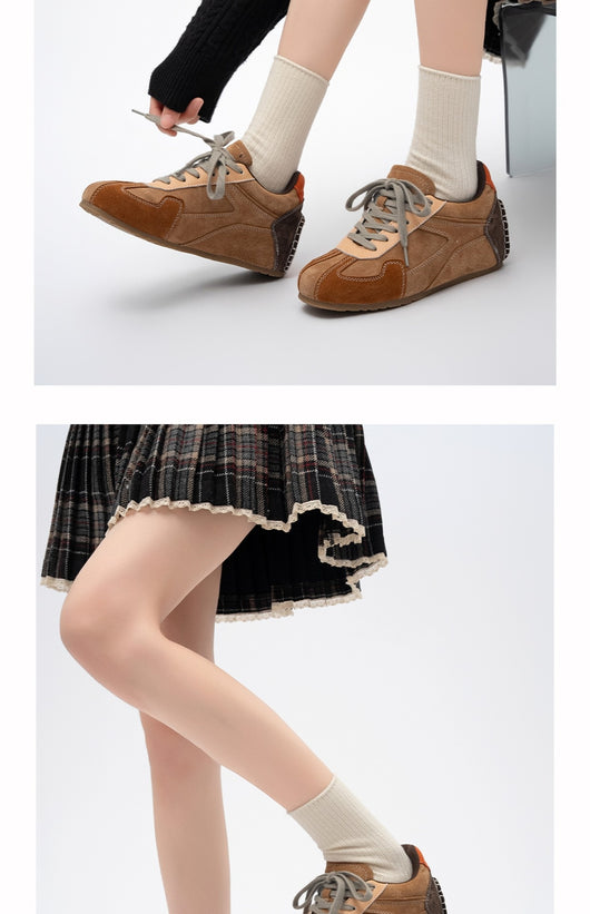 Zapatillas Retro Deportivas de Cuero con Tacón Oculto - Estilo Vintage Alemán para Mujer - Image 11