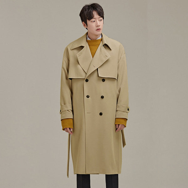 Abrigo Tipo Gabardina Doble Botonadura Elegante y Holgado