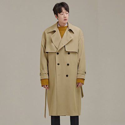 Abrigo Tipo Gabardina Doble Botonadura Elegante y Holgado