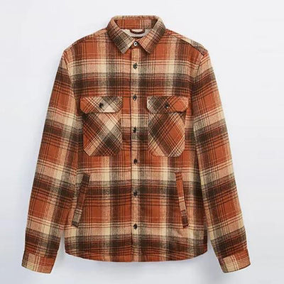 Chaqueta Camisa de Lana Acolchada a Cuadros para Hombre - Image 2