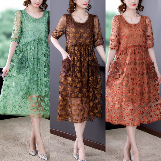 Vestido Floral Holgado Talla Grande - Elegancia y Comodidad para el Verano - Image 14