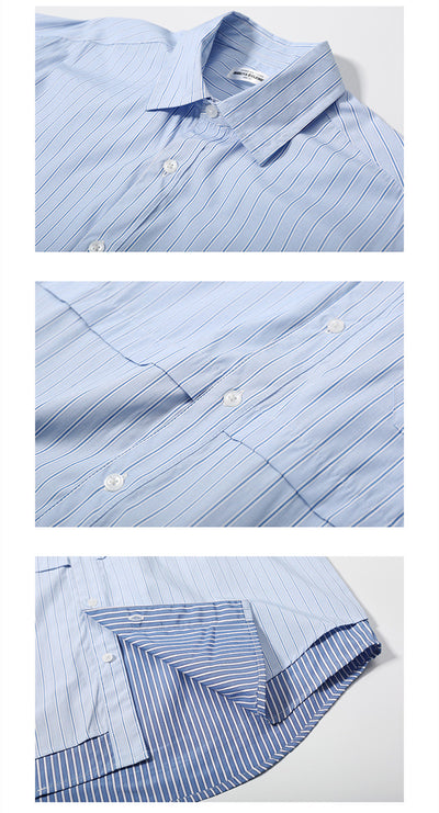 Camisa Azul de Rayas Verticales para Hombre - Image 12