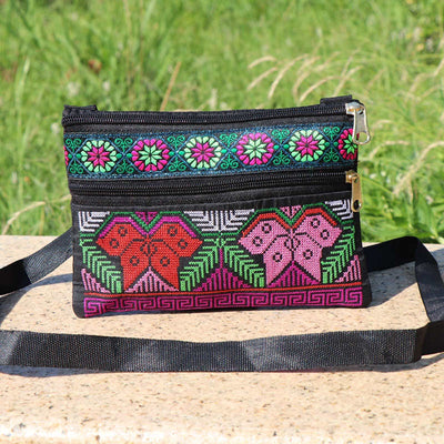 Bolsa Bandolera Doble Compartimento con Bordado Artesanal - Image 12