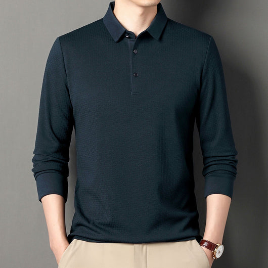 Camiseta Jacquard Manga Larga Otoño para Hombre Joven y Adulto - Image 7