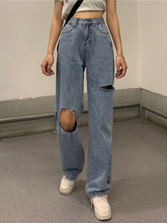 Pantalones Rectos Anchos de Cintura Alta para Mujer - Diseño Moderno