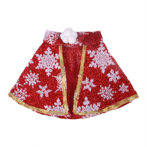 Capa Festiva para Mascotas - Diseño Floral y Copos de Nieve - Image 3