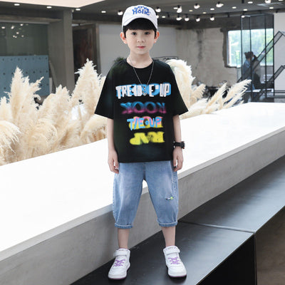 Conjunto Infantil Estilo Coreano Occidental - Ropa Holgada y Moderna para Niños Grandes - Image 2