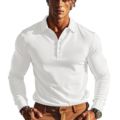 Polo Casual de Manga Larga Slim Fit con Textura Waffle - Image 23
