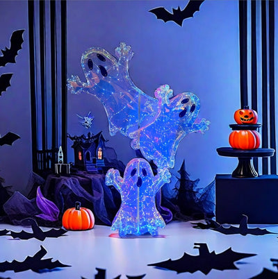 Decoración Halloween Tres Fantasmas - Set de Accesorios Temáticos