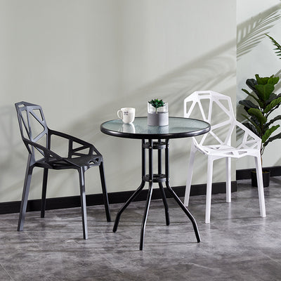 Conjunto de Mesa y Sillas Redonda para Balcón - Juego de Conversación Compacto