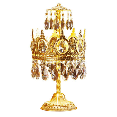 Lámpara de Mesa Vintage Mesita de Noche Latón y Cristal Estilo Rústico - Image 5