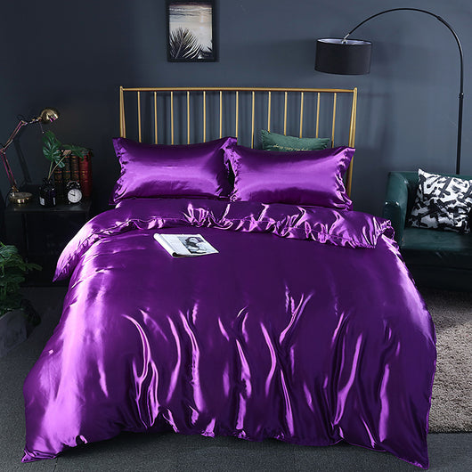 Juego de Cama Funda Nórdica Seda de Hielo Color Puro Verano - Image 19
