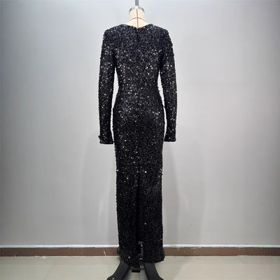 Vestido Largo de Lentejuelas Ajustado para Mujer - Image 5