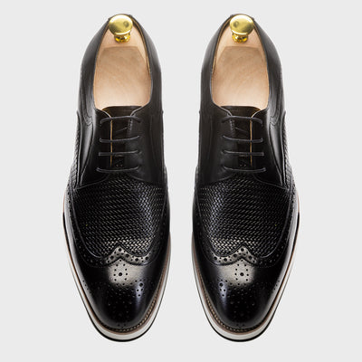 Zapatos Derby Tejidos Punta Fina - Calzado Casual de Cuero para Hombre - Image 18