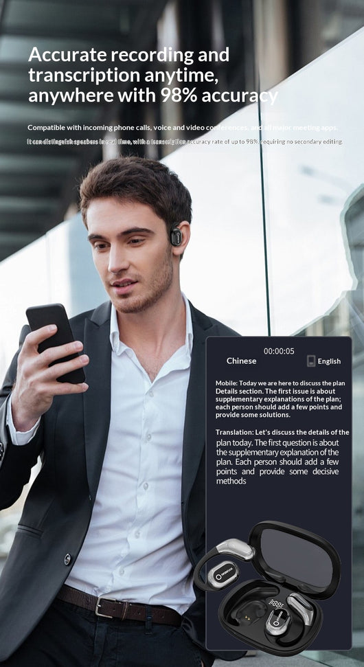 Auriculares Traductores Inteligentes Y16 - Traductor Chino-Inglés Binaural con IA - Image 17