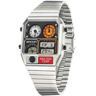 Reloj Deportivo Retro Cuadrado para Hombre con Medidor de Temperatura y Resistencia al Agua - Image 14