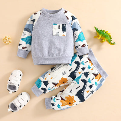 Conjunto Infantil de Manga Larga con Estampado de Animales Otoñales - Image 3