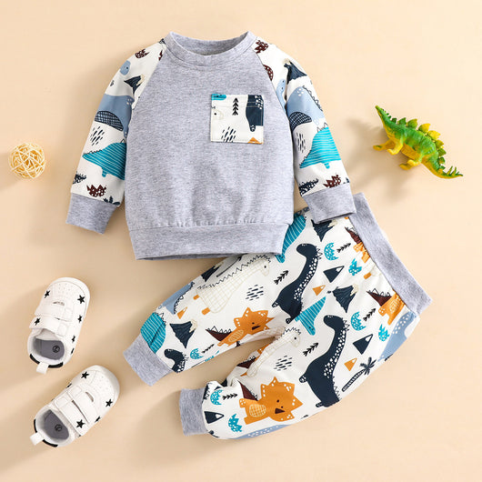 Conjunto Infantil de Manga Larga con Estampado de Animales Otoñales - Image 3
