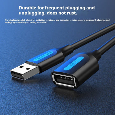 Cable Extensor USB A Macho Recto - Conector PVC de Alta Durabilidad