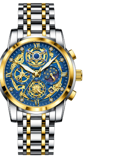 Reloj de Lujo Resistente al Agua con Diseño Calado y Esfera Extragrande - Image 4