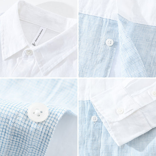 Camisa Manga Larga con Contraste de Colores para Hombre - Image 3