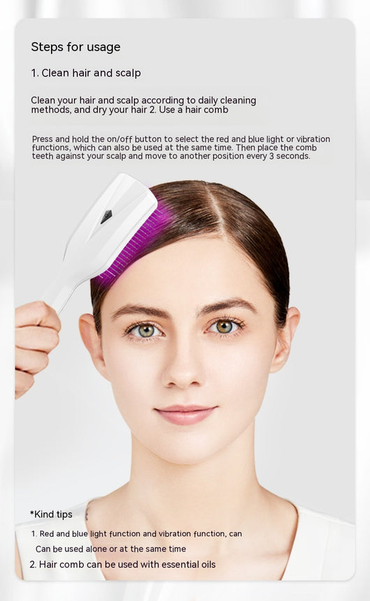 Peine Masajeador con Luz Roja y Vibración para Hombre y Mujer - Image 15