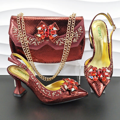 Conjunto de Tacones Altos de 9cm con Bolso de Mano para Eventos - Image 6