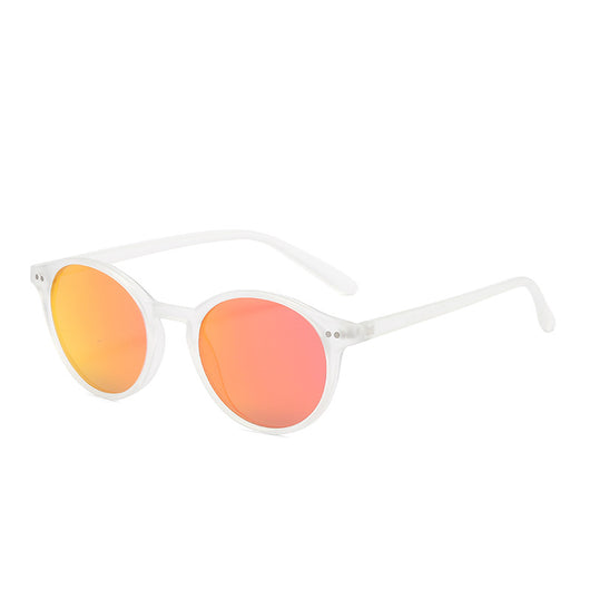 Round black full-rim sunglasses with vibrant blue polarized lenses, ideal for sun protection and fashion. - Image 15