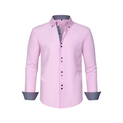 Camisa Hombre Estiramiento Cuádruple con Lunares y Bloques de Color - Image 24