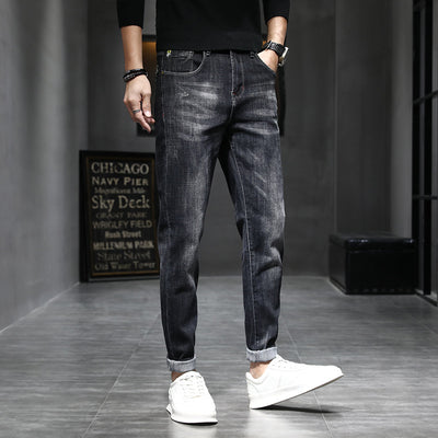 Pantalones Casuales Negros Slim Fit Cintura Pequeña para Hombre - Image 3