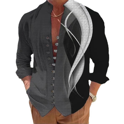 Camisa Estampada de Manga Larga para Hombre - Image 5