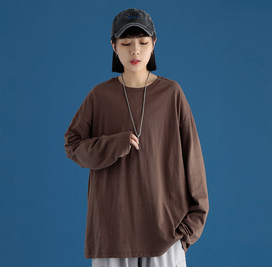 Playera Manga Larga a Juego para Parejas - Colores Sólidos - Image 16