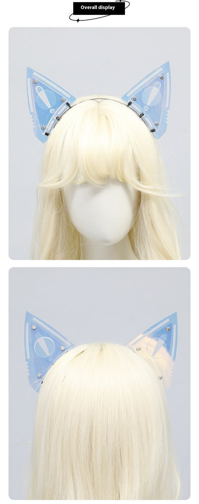 Conjunto de Armadura Mecánica Cyberpunk con Máscara, Protectores de Brazos y Diadema de Orejas de Gato - Image 10
