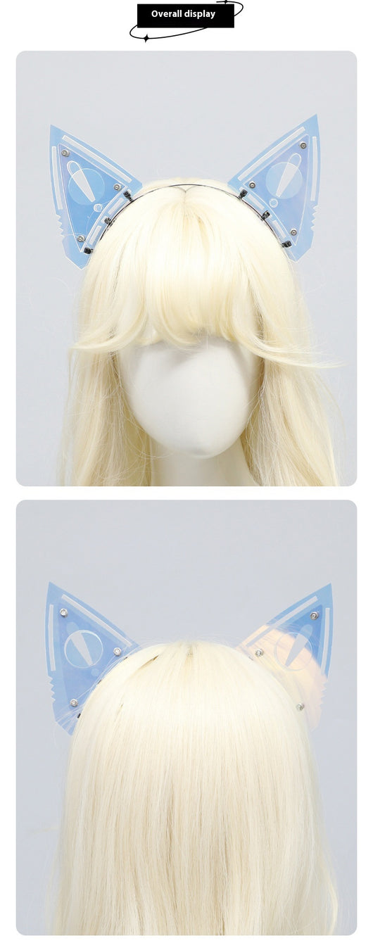 Conjunto de Armadura Mecánica Cyberpunk con Máscara, Protectores de Brazos y Diadema de Orejas de Gato - Image 10