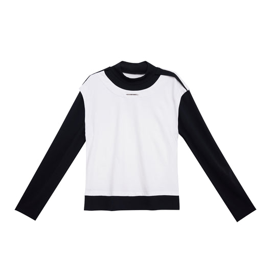 Blusa Ajustada de Diseño Deconstruido Dos Tonos - Image 4
