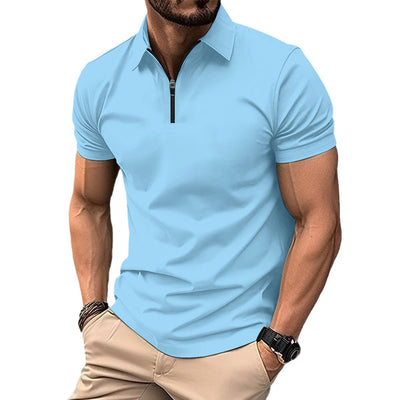 Playera Deportiva para Hombre con Cierre y Color Sólido - Verano - Image 4