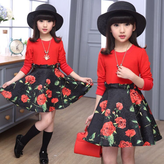 Vestidos Largos para Niñas Grandes - Falda Escocesa de Dos Piezas - Image 6