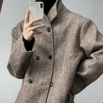 Abrigo de Lana con Cuello Mao y Doble Botonadura - Image 11