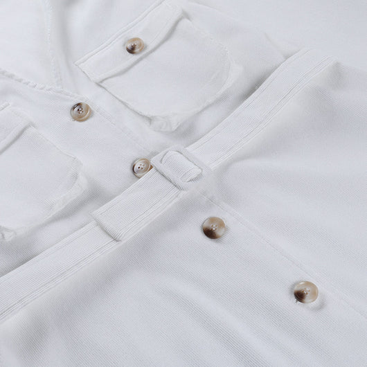 Chaqueta con Bolsillos Laterales Cuello Alto Diseño Minimalista - Image 11