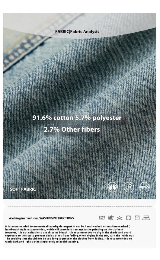 Jeans Rectos Vintage Desteñidos Estilo Americano - Image 13