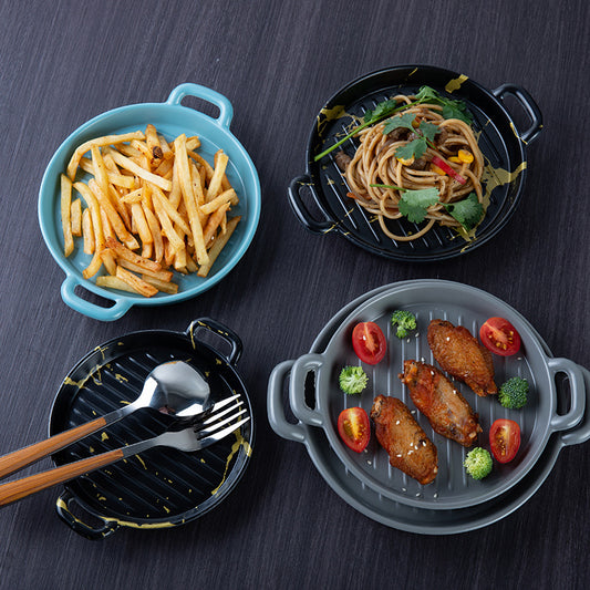 Plato Occidental Melamina Binaural para Barbacoa Creativa