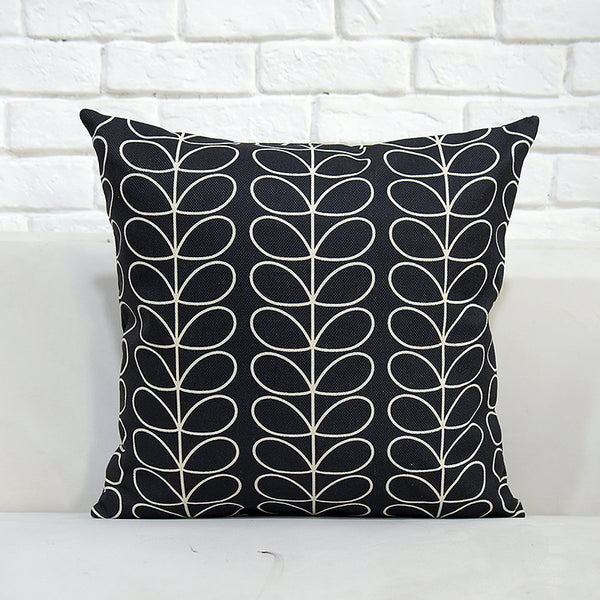 Almohada de Algodón y Lino con Diseño Floral y Pájaros