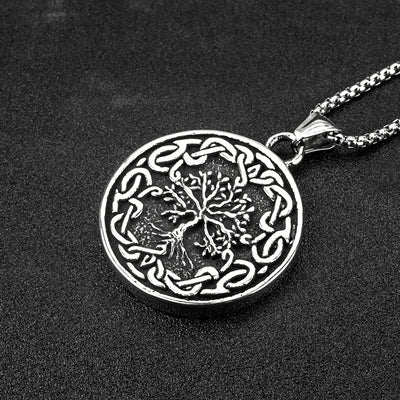 Collar Vikingo Árbol de la Vida en Acero Titanio para Hombre - Image 9