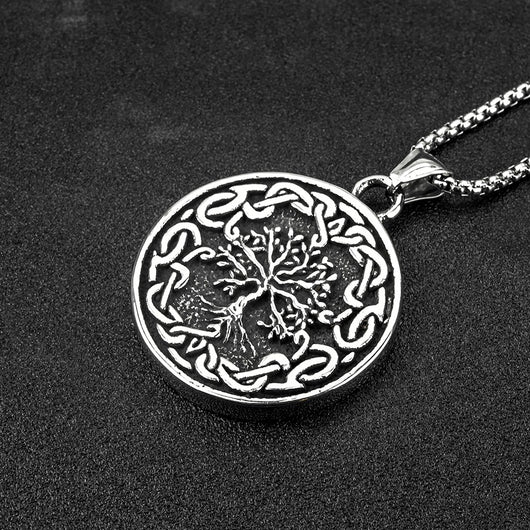 Collar Vikingo Árbol de la Vida en Acero Titanio para Hombre - Image 9