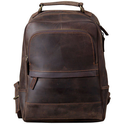 Mochila de Cuero Crazy Horse Estilo Retro para Hombre - Image 4