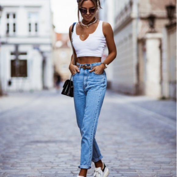 Pantalones Vaqueros Slim Casuales para Otoño e Invierno