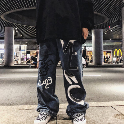 Jeans Hombre con Diseño Graffiti Anime Spray Paint - Image 6