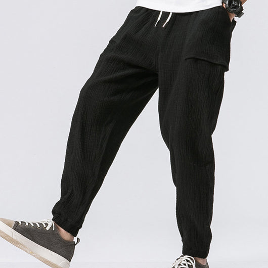 Pantalones Casuales de Doble Capa con Efecto Arrugado y Corte Acampanado - Image 13
