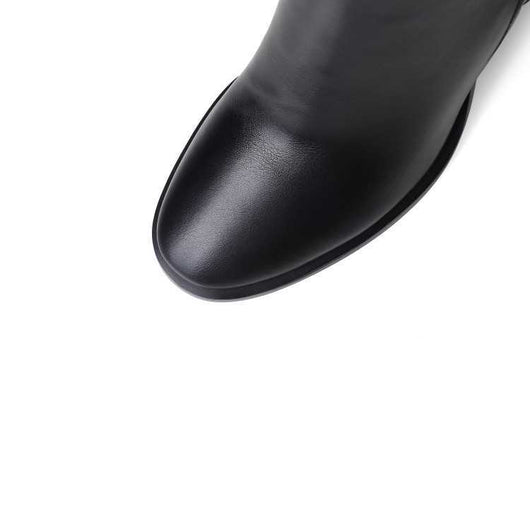 Zapatos de Cuero Suave para Mujer con Tacón Grueso Alto - Image 15